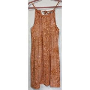 J McLaughlin Maria Halter Dress Orange Pink Catalina Cloth Dotted Womens M